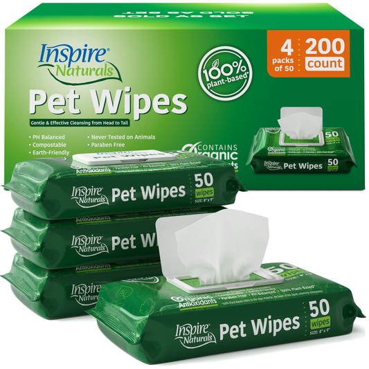 Inspire Naturals Pet Wipes 200 Count