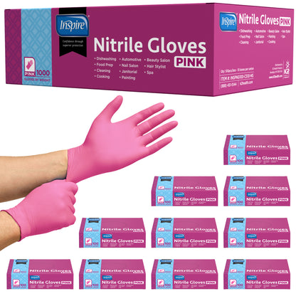 Inspire Nitrile Pink case of 1000