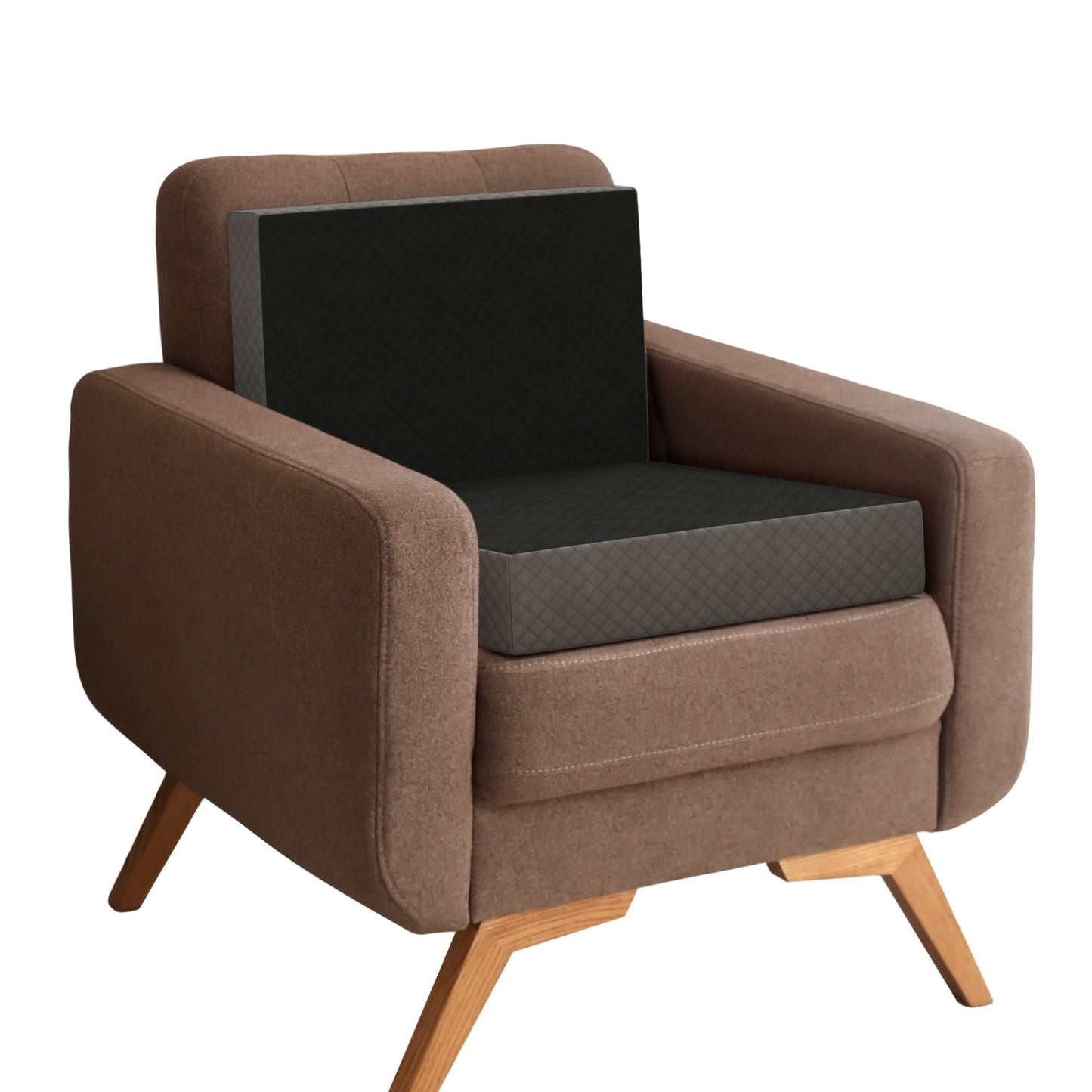 Kolbs Extra Large Recliner Cushion | Chic 2 Tone Velvet Cover (Seat with Back)