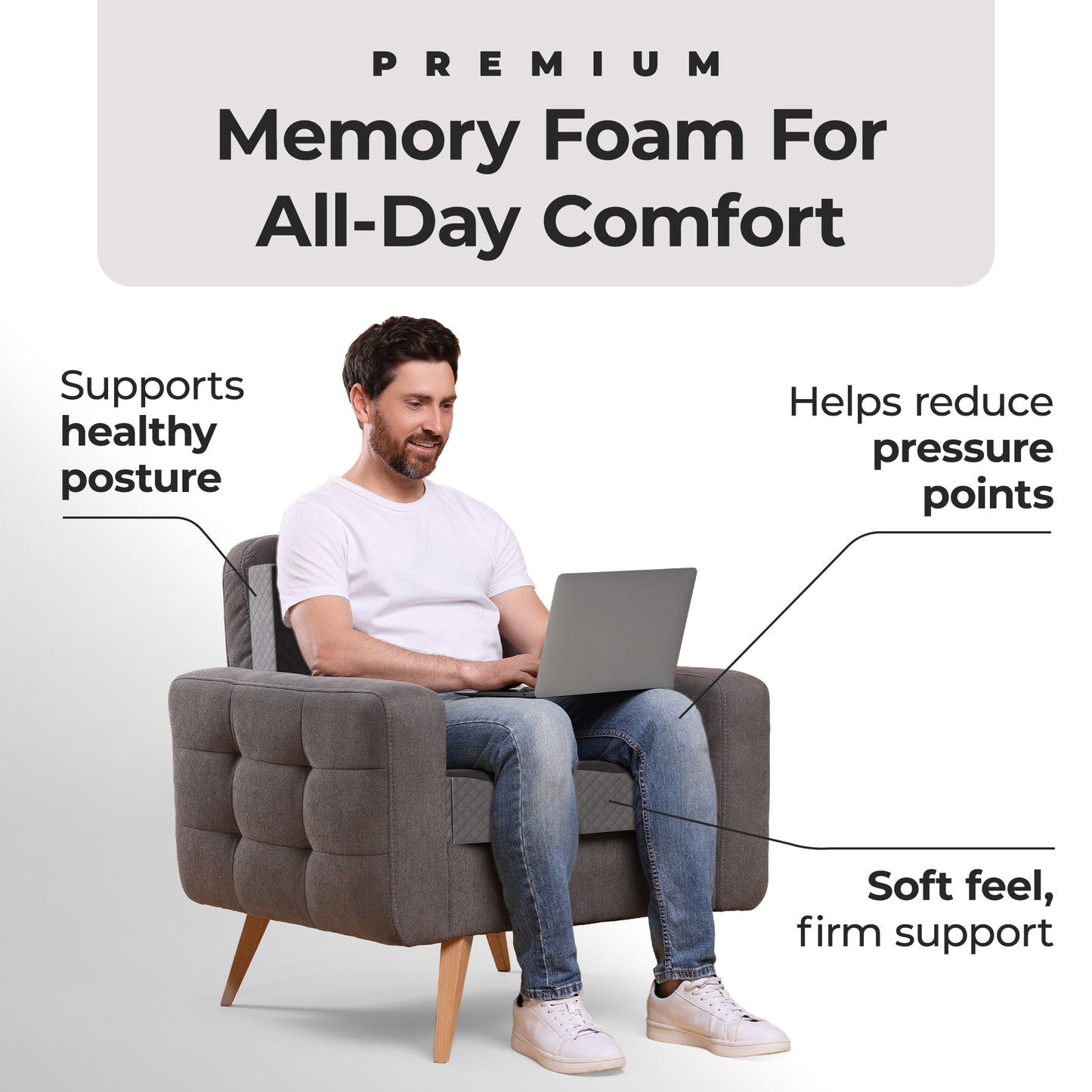 Kolbs Extra Large Recliner Cushion | Chic 2 Tone Velvet Cover (Seat with Back)