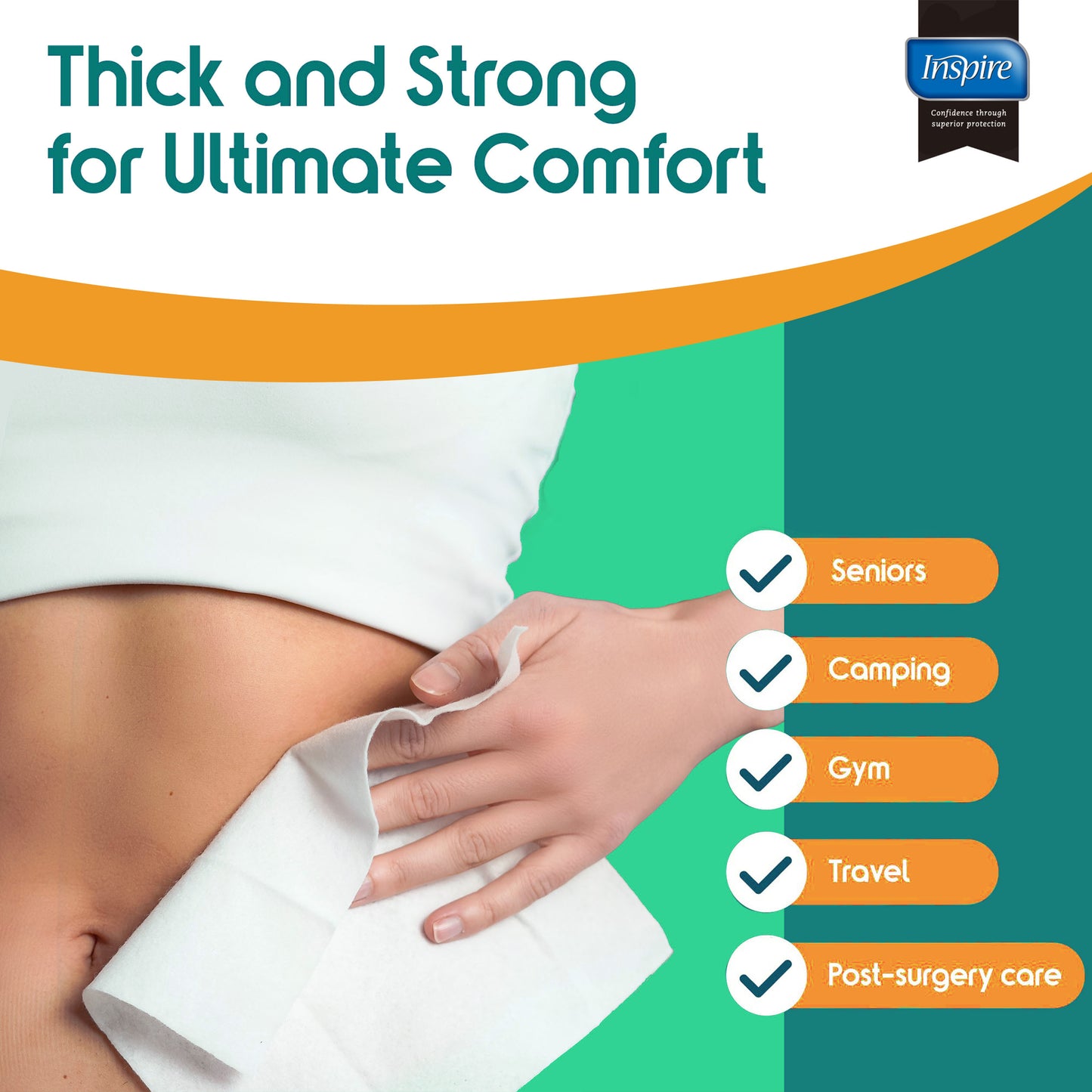 Ultra Thick Rinse Free Body Wash Wipes