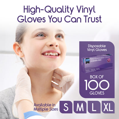 Inspire Stretch Vinyl Exam Gloves 1 Box of 100