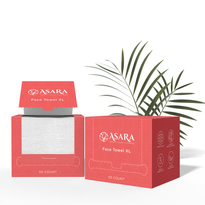 Asara Disposable Face Towel XL Facial Cleansing Wipes (100 Count)
