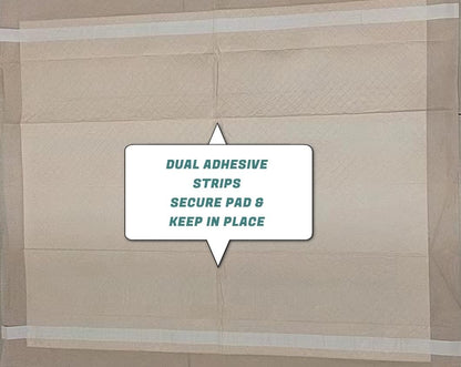 Dual Adhesive strips secure pad and keeps it in place