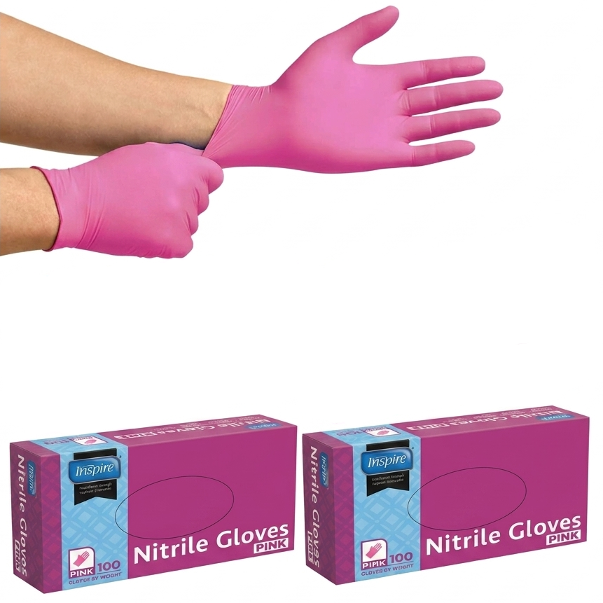 Inspire Nitrile Pink 100 Count