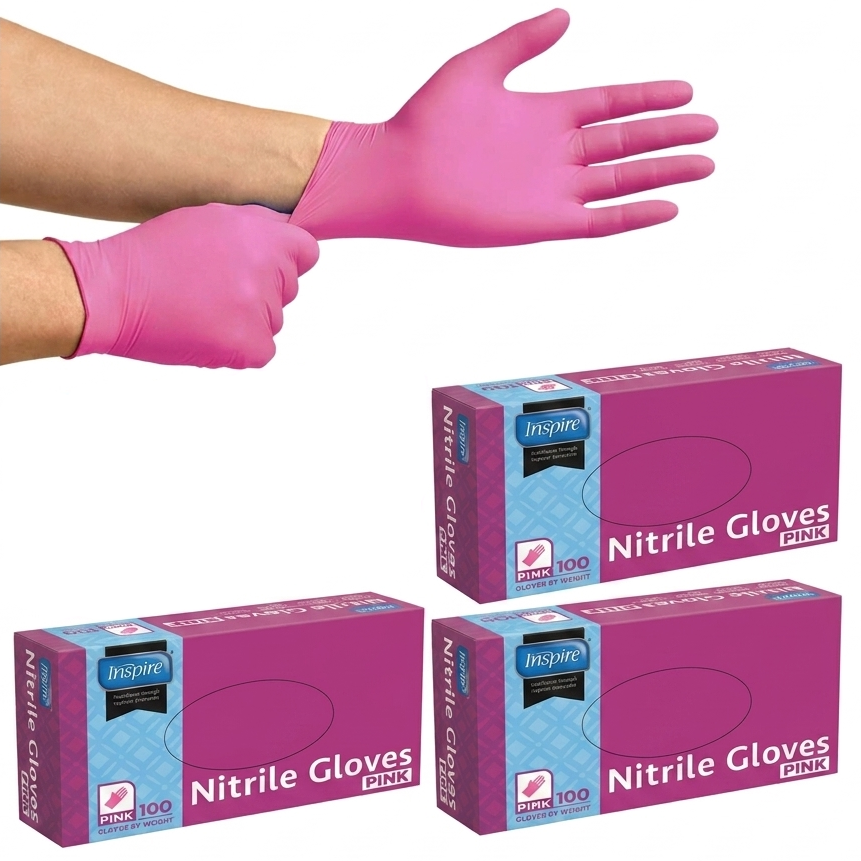Inspire Nitrile Pink 100 Count