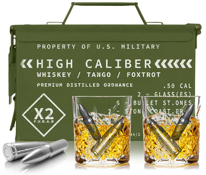 Titan LSO Whiskey Glasses and Whiskey Stones in Tactical Box Display