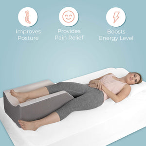 leg wedge pillow that elevates your leg and maintains proper positioning for  improved posture