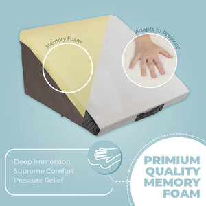 Adjustable Wedge Pillow For Reading And Improved Sleep Quality with Deep Immersion And Memory Foam 