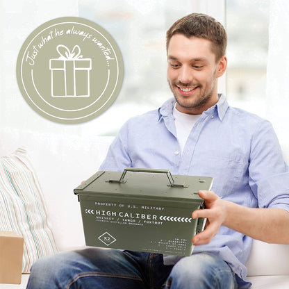  Whiskey Glasses and Whiskey Stones in Tactical Box 