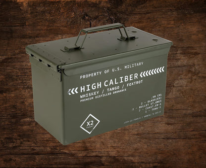  Whiskey Glasses and Whiskey Stones in Tactical Box 